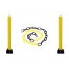 2 x 76 mm 900mm High Fold Down Parking Posts & 5 metres Plastic Chain. 