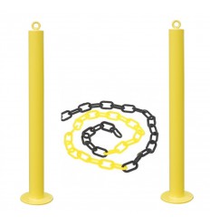 Static Parking Posts & 5 metre Plastic Link Chain Kit