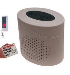 Dog Barking Alarm with Window Warning Label. 