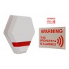 Compact Solar Powered Dummy Alarm Siren with Window Sticker & External Sign