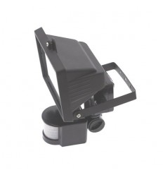 External Black Halogen Security Light & PIR