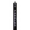 Black 76 mm Diameter Fold Down Parking Post with Ground Spigot & No Parking Logo