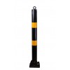 Black & Yellow 76 mm Diameter Fold Down Parking Post. Integral Lock & Chain Eyelet (001-2970 K/D, 001-2980 K/A)
