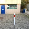 H/D White & Red 100P Security Parking Posts & 2 x Ground Bases.
