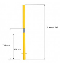 Spigot Based Tall Static Yellow Parking Post (001-3480)