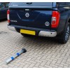 Galvanised & Blue 900W-76 Fold Down Parking Post, Integral Lock & Eyelet (001-2600 K/D, 001-2590 K/A).