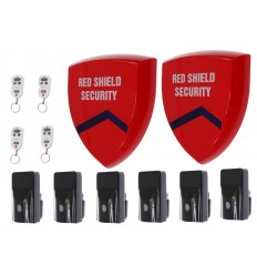 External Battery Wireless Scaffold Siren Alarm & 3 x PIR's