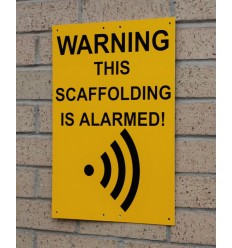 Large A3 Scaffold Warning Sign (This Scaffolding is Alarmed).