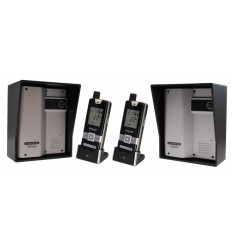 Wireless Gate & Door Intercom with 2 x Handsets & 2 x Caller Stations (UltraCom2) Silver & Black Hoods