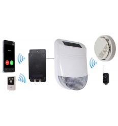 Wireless HY Solar Siren Smoke Alarm with Battery GSM Dialler