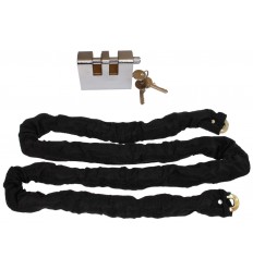 Security Chain 2m x 10mm with Double Slotted Shackle Lock – Case Hardened Steel Welded Links