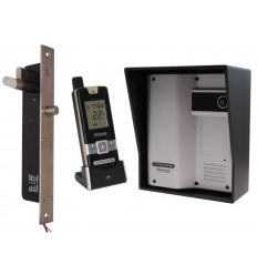 Wireless Door Intercom (UltraCom2) Silver & Black Hood & Electronic Door Lock