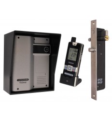 Wireless Door Intercom (UltraCom2) Silver & Black Hood & Electronic Door Lock