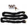2 metre Long Steel Chain (10 mm links) with Double Slotted Shackle Lock