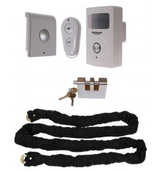 Chain & Lock with Battery Powered PIR Alarm (Shed & Garage Security)