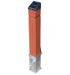 Removable Wood Effect Solar Bollards with Flashing LED Lights