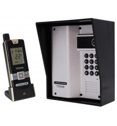 Wireless Gate & Door Intercom with Keypad (UltraCom2) Silver & Black Hood 