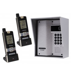 Wireless Gate & Door Intercom with Keypad & 2 x Handsets (UltraCom2) Silver & Silver Hood 