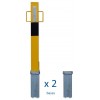 140Y H/D Yellow Removable Security Post with Handles & 2 x Bases (001-3980 K/D, 001-3970 K/A)
