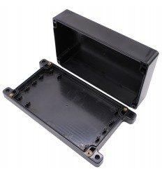 Weatherproof IP65 Black Plastic Enclosure with Lugs