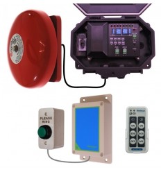 Wireless Commercial Bell Kit with Heavy Duty Push Button