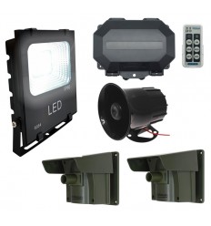 Floodlight & Siren Long Range Wireless Driveway PIR Alarm 