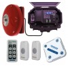 Twin Push Button Wireless Commercial Bell Kit with additional Chime Receiver