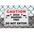External A5 'Dog Roaming Free' Warning Sign
