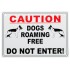 External A5 'Dog Roaming Free' Warning Sign