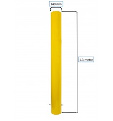 Large Steel Spigot Designed Yellow Bollard (1.3 metre x 140 mm).