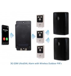 'The UltraDIAL' Battery Covert GSM Alarm with 2 x Outdoor PIR's