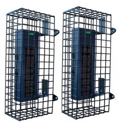 1B-60 Solar Powered Wireless Perimeter Beams with Protective Wire Cage
