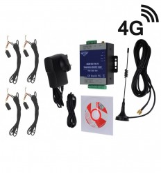 4 channel 4G KP GSM Temperature, Humidity & Power Status Monitor with 4 x 5 metre Probes.