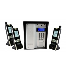 UltraCOM3 - Three Apartment Wireless Intercom - Battery or DC - Silver Caller Station & Black Hood