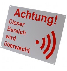 External A4 Alarm Warning Sign (German Language)