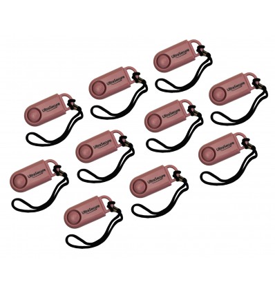 Pack of 10, Pink Personal Alarm & built in 120 Decibel Siren