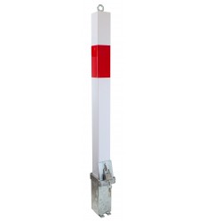 H/D white & red 100P-K removable parking & security post with top mounted eyelet  (001-4510 K/D, 001-4500 K/A)