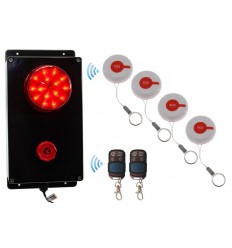 Wireless KPB Shop Panic Alarm - Multi-tone Siren - Flashing Strobe - 4 x Panic Buttons