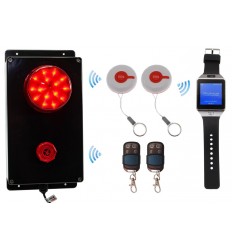 Wireless KPB Shop Panic Alarm - Multi-tone Siren - Flashing Strobe - 2 x Panic Buttons & Portable Pager