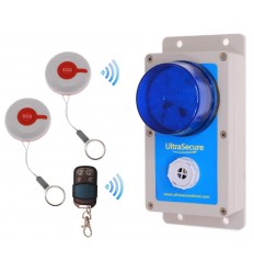 Wireless KP Shop Panic Alarm B - Multi-tone Siren - Flashing Strobe - 2 x Panic Buttons