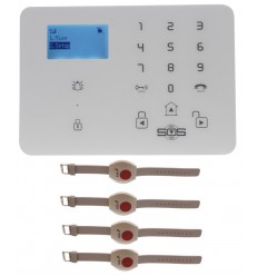 KP9 4G GSM Wireless 100 metre Staff Panic Alarm Kit C with Wristbands