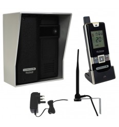 Wireless Gate & Door Intercom (UltraCom2 No Keypad) Black with Silver Hood 