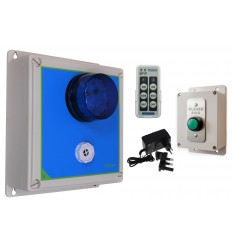 800 metre Wireless Commercial Doorbell with Siren - Strobe - Please Ring Push Button