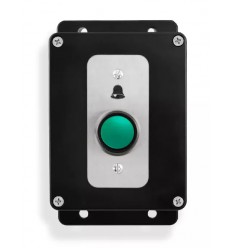 Black H/D Push Button with a Protect-800 Battery Powered Wireless Transmitter within a Weatherproof Box