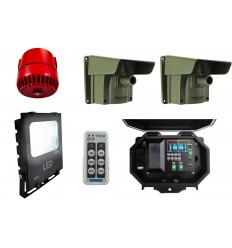Security Floodlight & Adjustable Siren Long Range Driveway PIR Alarm with Outdoor Receiver