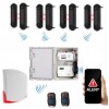 Wireless Long Range Solar Perimeter Infrared Beam Kit (900m) 4 x 1B with Solid Lid GSM Box & Siren – Outdoor Security (DA600+)