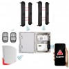 Wireless Long Range Solar Perimeter Infrared Beam Kit (900m) 2 x 2B with GSM Box & Siren – Outdoor Security (DA600+)