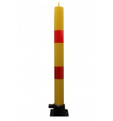 Slight Second Yellow & Red 900 mm High, Fold Down Parking Post