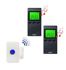 Heyo-Alert 2 x Portable Wireless Receiver Pagers & Multi Use Transmitter