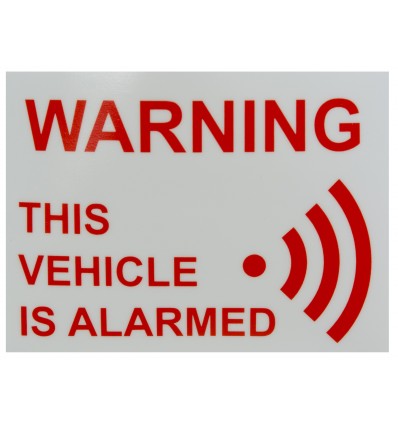 'This Vehicle Is Alarmed' Window Sticker